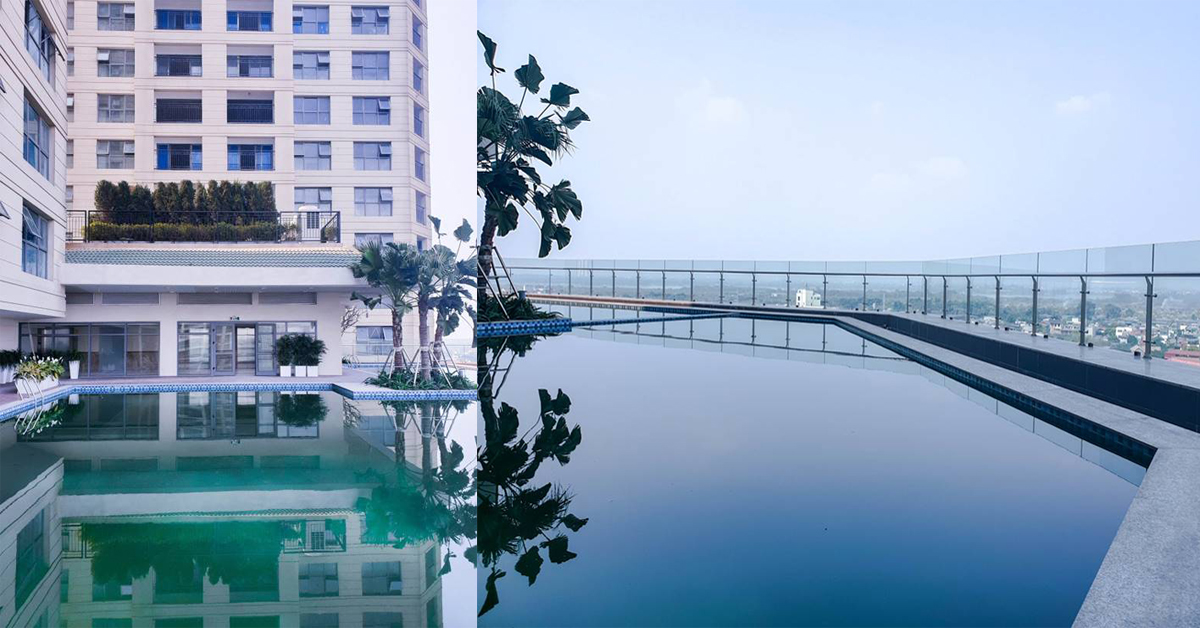 Bể bơi vô cực tầng 8 dự án D' Leroi Soleil Quảng An